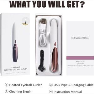 Heated Eyelash Curler, Rechargeable Electric(NWT)led display..black..